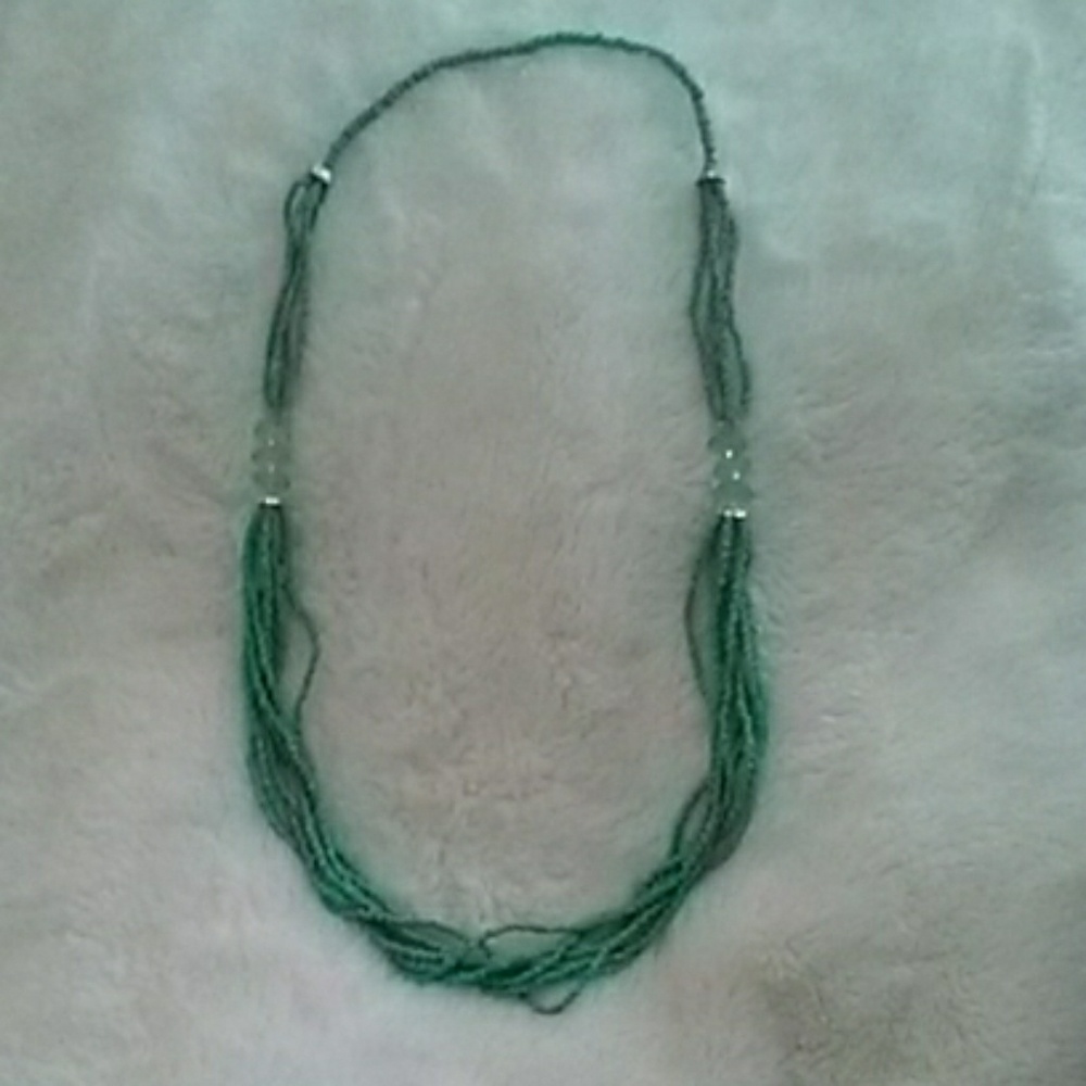 Teal long necklace